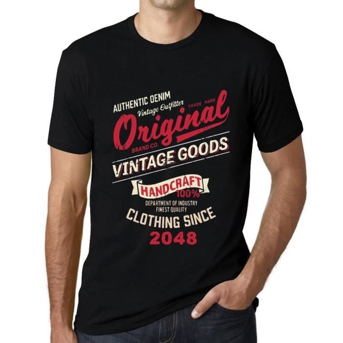 Homme Tee Shirt Des Vetements Vintage Originaux Depuis 2048 Original Vintage Clothing Since 2048 Vintage T Shirt Noir Noir profond Cdiscount Pret a Porter
