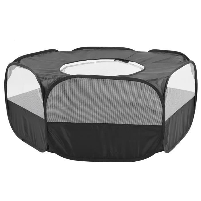 Comparer les prix de Mxzzand Parc pour chat Mxzzand animalerie parc Petite clôture pour animaux de compagnie avec couverture et tissu latéral-noir