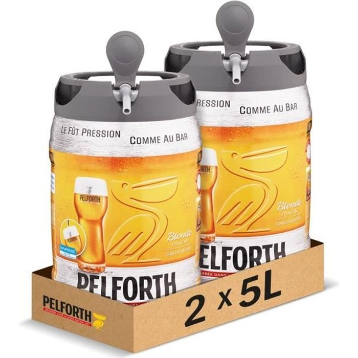 PELFORTH Fût de bière Blonde - Compatible Beertender - 5 L - Lot de 2 - La  cave Cdiscount