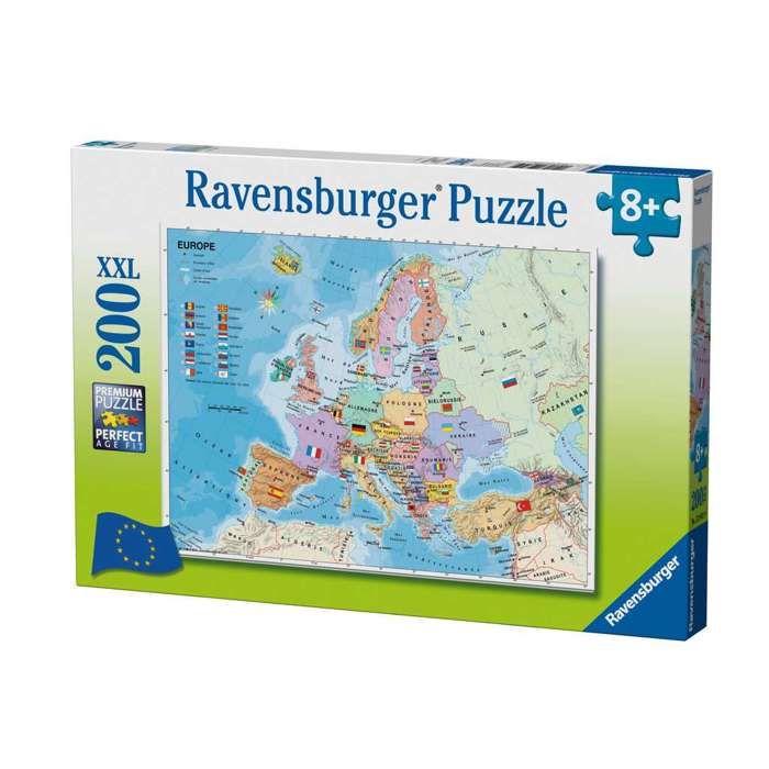 Ravensburger - Puzzle 200 pièces XXL - Carte dEurope - Mixte - A partir de 8 ans