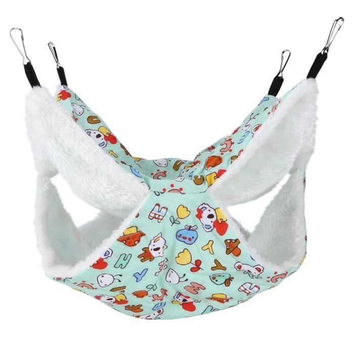 Lot De 2 Hamacs Suspendus Pour Petits Animaux - Double Couche, Velours Doux 28x28 Cm - Pour Cochon D'Inde, Hamster, Rat, Furet