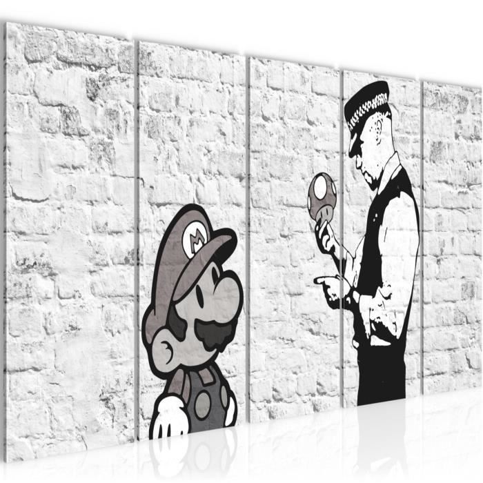Giallobus - Cadre - Banksy - Les Misérables - Toile - 50x50 - Prêt à accrocher - Peintures