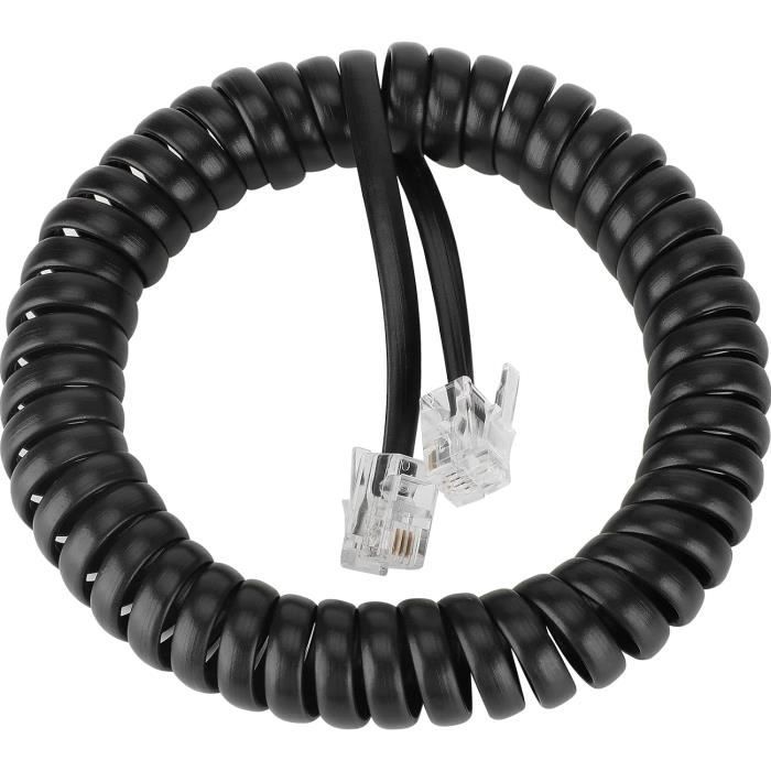 Câble Spiralé Pour Téléphone Flexible Cordon Bouclé Rj9 Prise Rj9 Vers ...