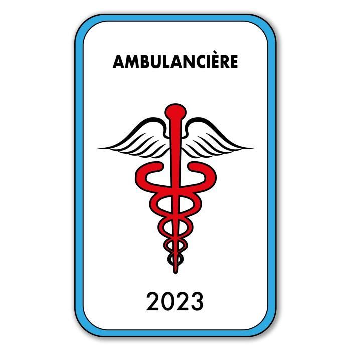 Autocollant Sticker - Vignette Caducée 2023 pour Pare Brise en Vitrophanie - V4 Ambulancière