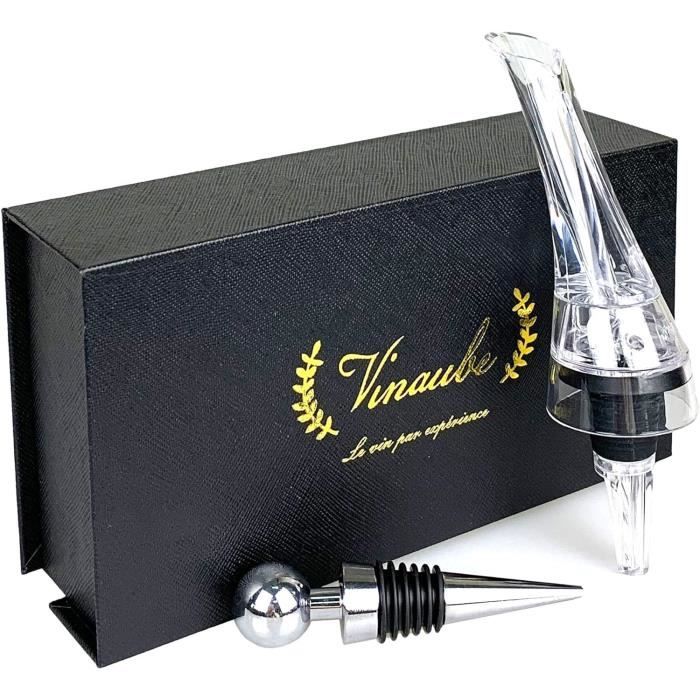 Pompe à Vin Électrique Avec 4 Bouchons Sous Vide, Aérateur, Coupe-Foil – Set Complet Pour Conserver Le Vin Frais (Noir)