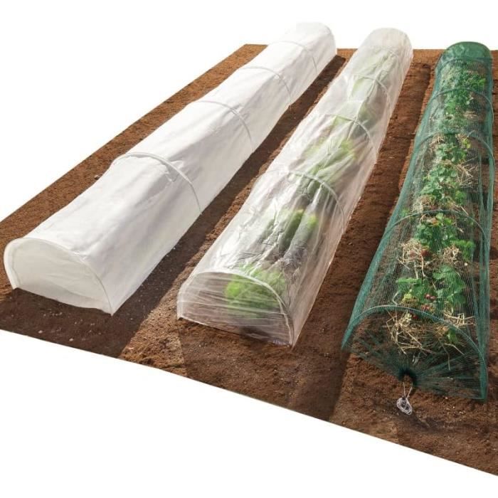 Tunnel De Forçage TERRE JARDIN - 4m Accordéon - Protection Gel/Vent Pour Plantes - Serre Miniature