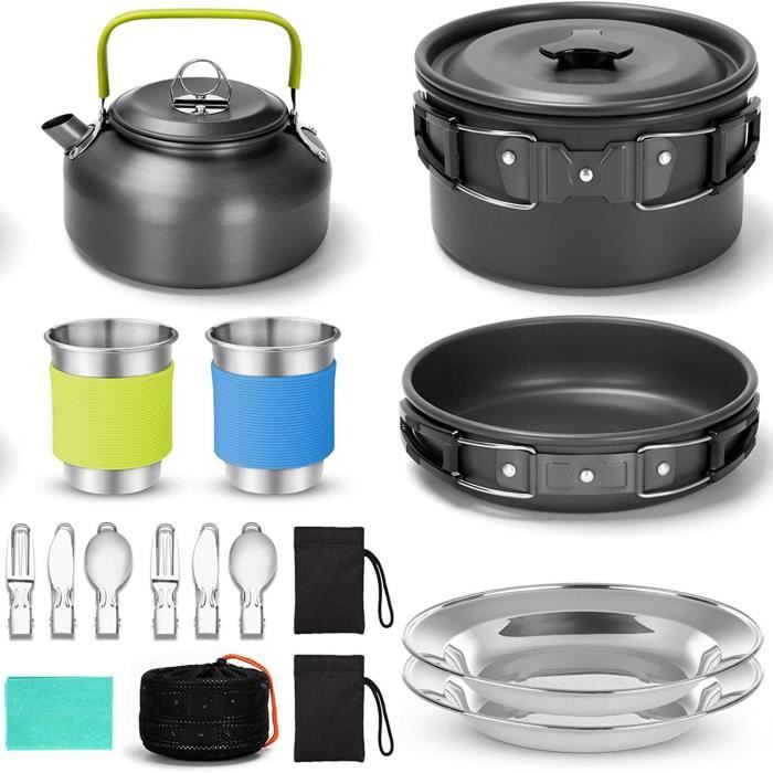 Kit Cuisine et repas de camping POPOTE - VAISSELLE - COUVERTS camping