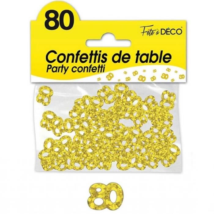 Confettis de table anniversaire 80ans or 10grs (x1) REF/CA08OR