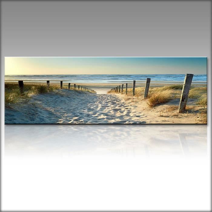 Cadre Déco Moderne Panorama De Plage 100x70 Cm – Idée Salon Lumineux