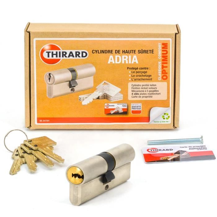 Cylindre De Sécurité Nickelé THIRARD Pour Porte Transit 2 - 30x10 Mm - Neuf Emballé