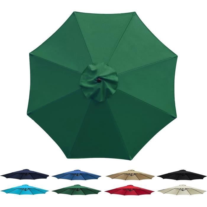 Toile De Rechange Pour Parasol Déporté Carré 3x3m - Housse UPF 50+ - 8 Baleines - Couleur Khaki - 3