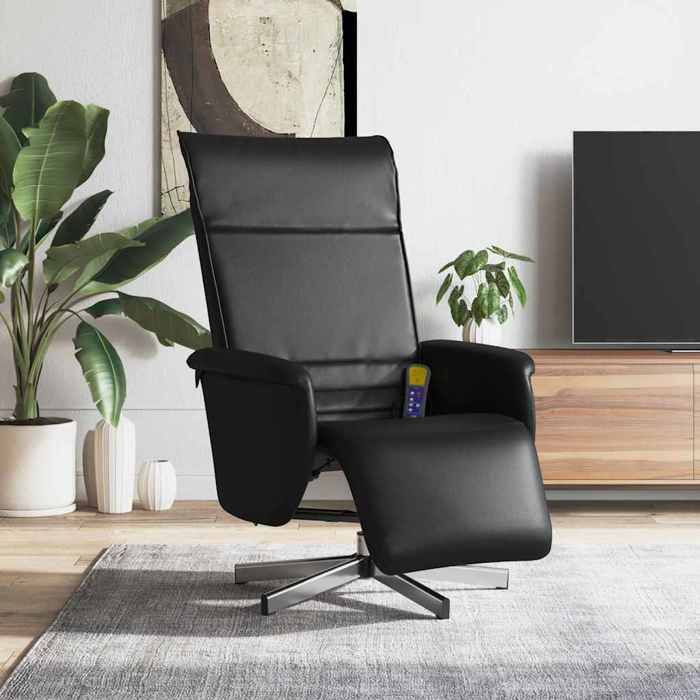 vidaXL Fauteuil de Massage Inclinable, Chaise avec Repose-Pieds, Siège avec Dossier et Accoudoirs Salle de Séjour, Moderne, Noir Tissu vidaXL Fauteuil de Massage Inclinable, Chaise avec Repose-Pieds, Siège avec Dossier et Accoudoirs Salle de Séjour, Moderne, Noir Tissu