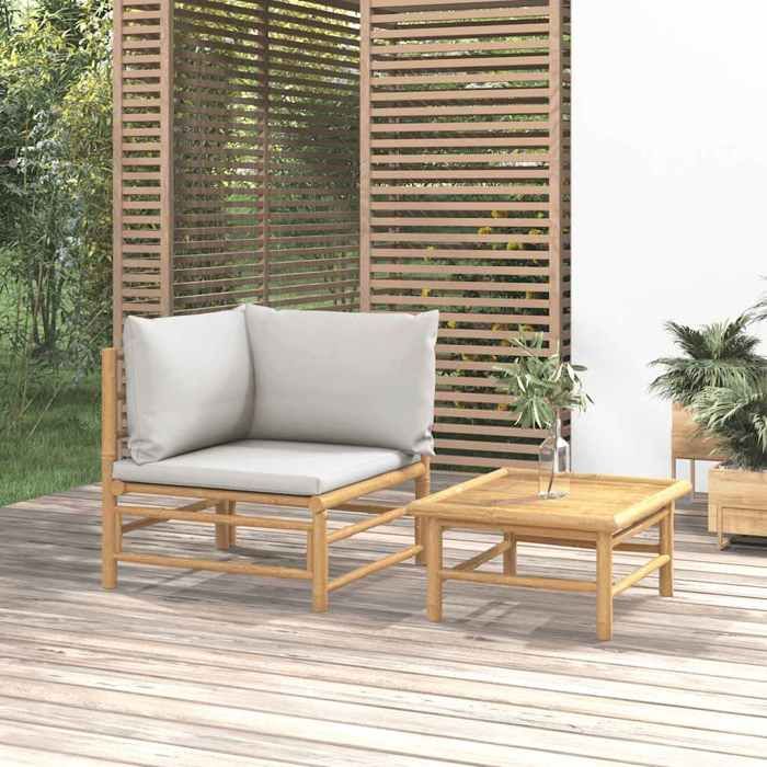 vidaXL Salon de jardin 2 pcs bambou - vue 4