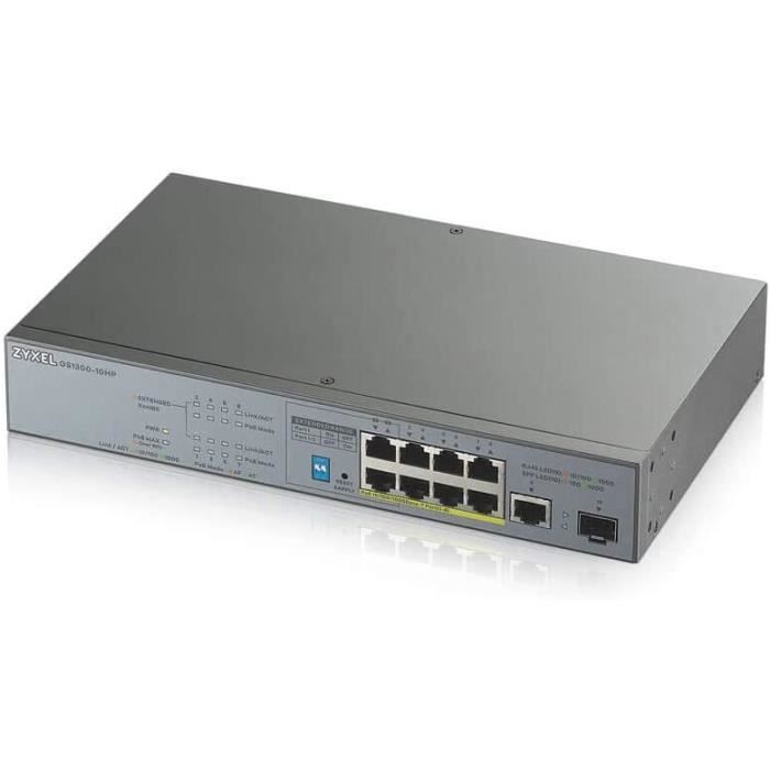 Zyxel Switch 8 Ports Gigabit Web Manageable, PoE , Garantie à vie [60W] [GS1200-8HPv2