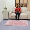 80x120CM Tapis De Chambre Canapé Salon Antidérapant Doux Confortable Laine Artificielle Rose Sh08483-1