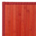 Tapis de sol antidérapant, moquette à rayures en bambou coloris rouge - Longueur 200 x Profondeur 140 cm -JUANIO-1