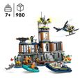 LEGO® 60419 City La Prison de la Police en Haute Mer, Jouet avec Hélicoptère et Bateau, 7 Minifigurines et Figurine de Chien-1