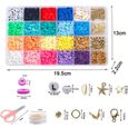 4500PCS Perles pour Bracelet, Perles pour Bracelet Coloré, Kit Perles pour Bricolage Fabrication avec Boîte de Rangement-1