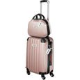 TECTAKE Set de valises rigides Cleo 4 pièces avec pèse-valise - or rose-1