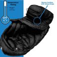 TD® Sac de couchage momie d'extérieur noir Nylon /Sac de couchage camping Sarcophage sport d'extérieur / Chaud et solide / Duvet-1