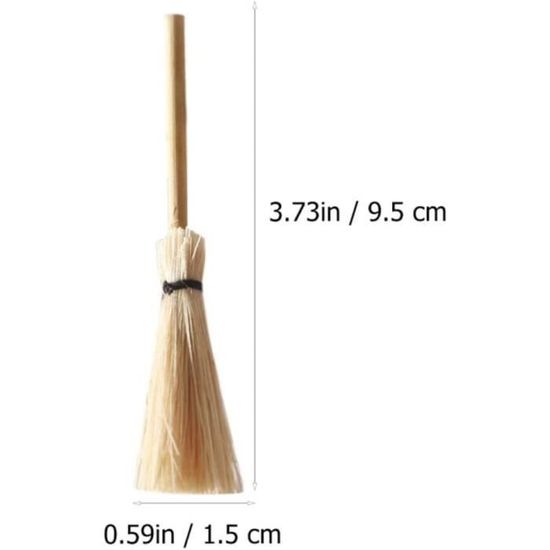 Lot De 12 Mini Balais En Paille – Décoration Maison De Poupée, Sorcière, Cosplay – Coton Et Bois