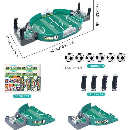 Jeu de Baby Foot Mini Football Enfant, jeux de société pour garçons 5-8 ans, cadeau familial d'anniversaire (6 balles). - Jeux - Jouets