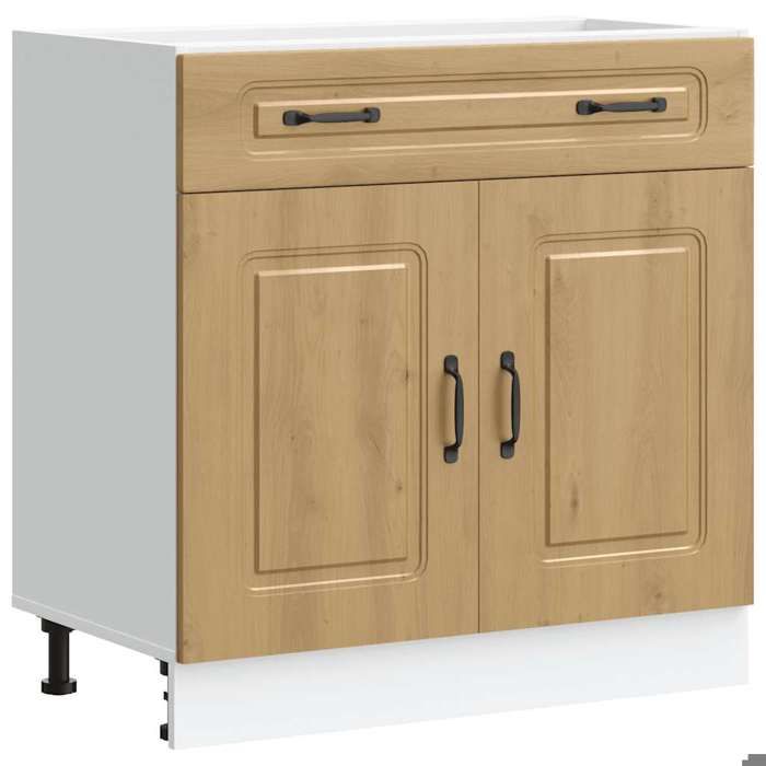 VidaXL Meuble bas pour évier Kalmar chêne fumé bois d'ingénierie, meuble bas de cuisine, meuble bas de cuisine avec porte 853452 - Maison VidaXL Meuble bas pour évier Kalmar chêne fumé bois d'ingénierie, meuble bas de cuisine, meuble bas de cuisine avec porte 853452 - Maison