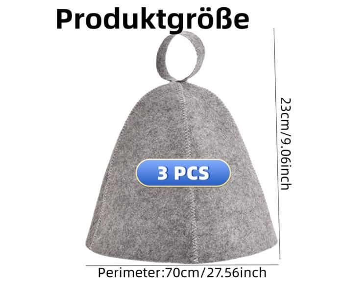 Chapeau Sauna En Laine Style Aviateur – Unisexe, Feutre Doux, Blanc Et Gris – Neuf