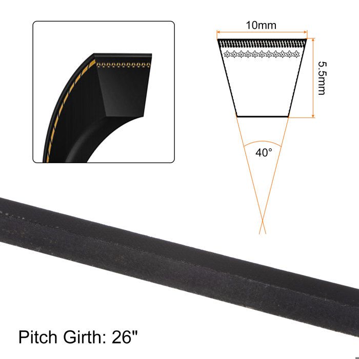 Courroie Trapézoïdale EPDM AX49 – 124.5 Cm De Circonférence – 13 Mm De Large – Pour Moteurs, Pompes, Convoyeurs – Haute Résistance