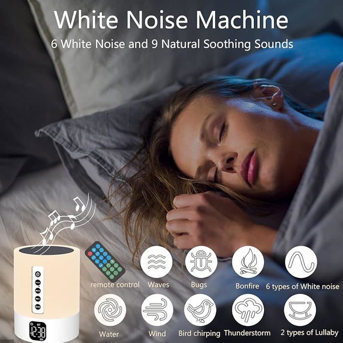 Lampe de chevet LED tactile, veilleuse RVB à couleurs changeantes