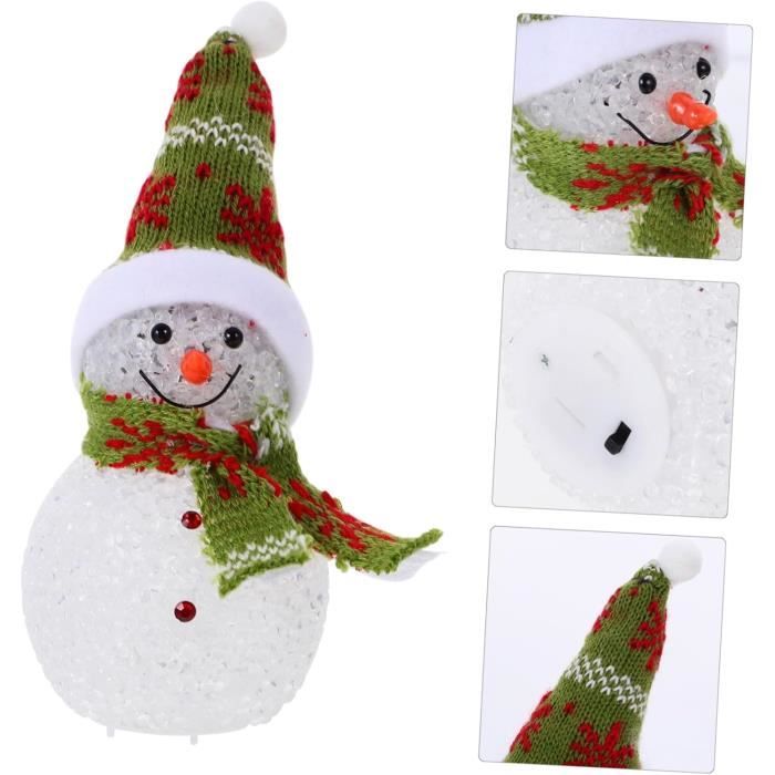 Figurines De Bonhomme De Neige - Déco D'hiver Mignonne Avec Chapeaux Tricotés - Lot De 2 Pour Noël