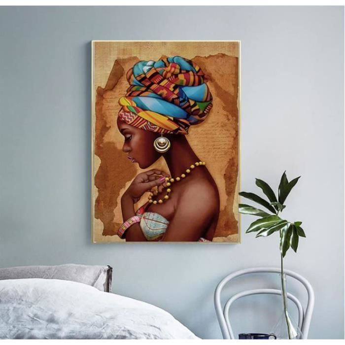 Poster Tableau 30x30cm Femmes Multiculturalisme - Art Moderne Africain, Papier
