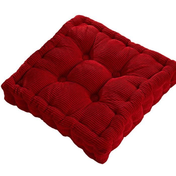 GJXJY Coussin Chaise Salle à Manger Carré 2 Pack - Galette Siège Déhoussable Antidérapante Velours Côtelé Noir