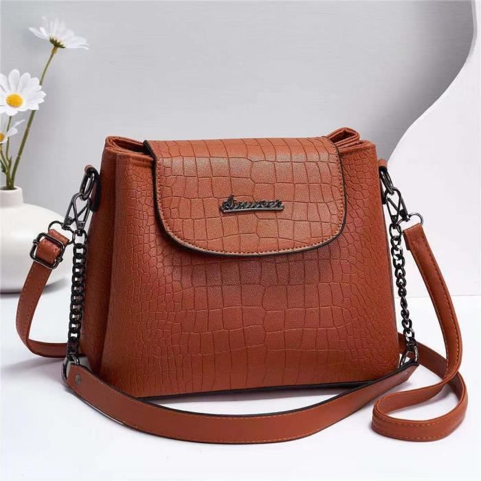 Travistar Petit Sac Bandoulière Femme Cuir PU - Élégant Avec Chaîne, Idéal Quotidien Et Soirée
