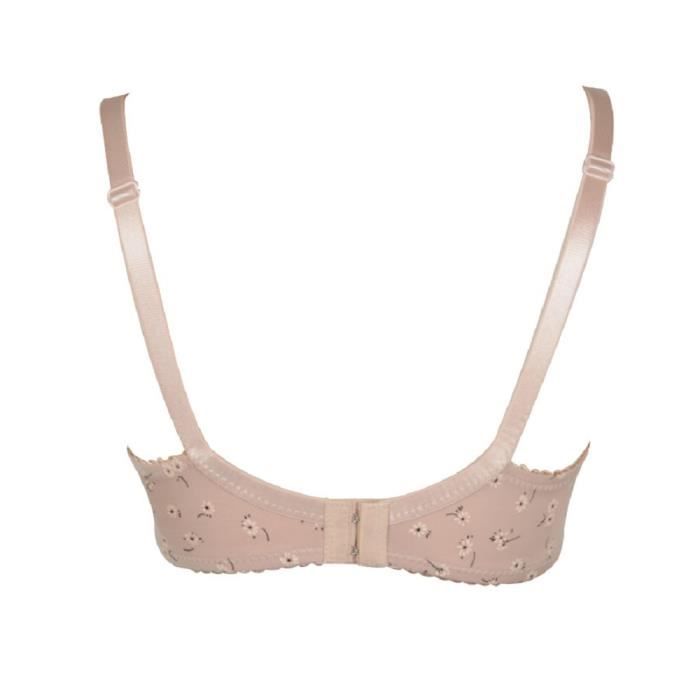 Soutien-gorge Balconnet 105D Bleu à Petites Fleurs - Grande Taille, Avec Armatures, Neuf Avec étiquettes