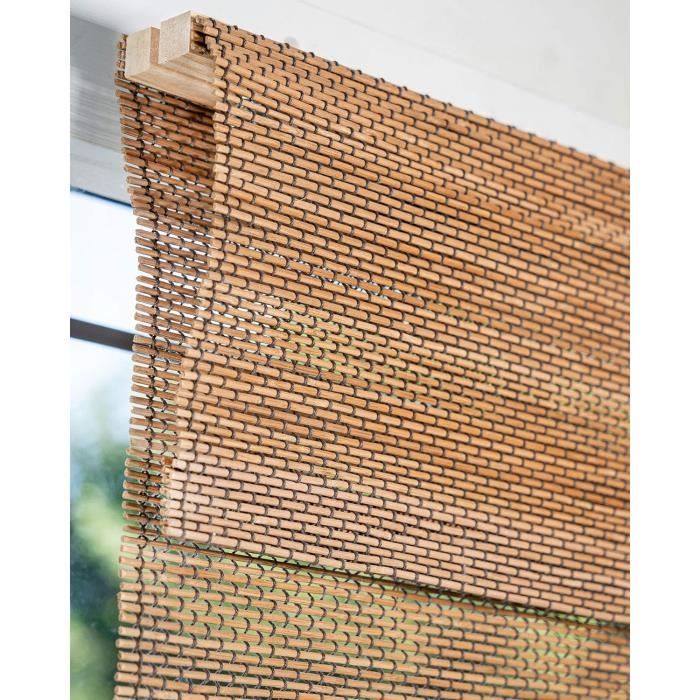 Store Romain En Bambou Chicology - 86.4x162.1 Cm - Sans Fil, Couleur Renard - Pour Intérieur Et Terrasse