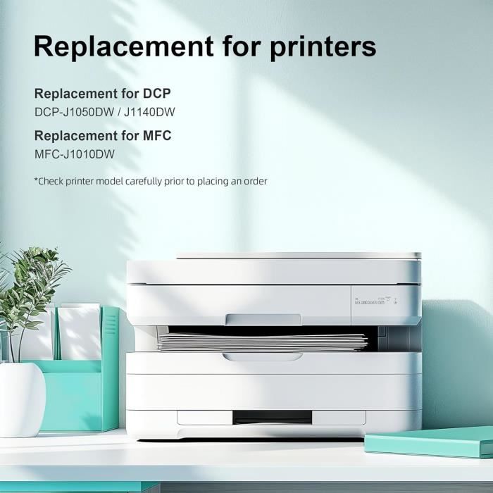 Cartouches Encre Compatibles Brother LC421XL – Lot 8 Cartouches (2 Noir, 2 Cyan, 2 Magenta, 2 Jaune) – Haut Rendement – Pour Imprimantes DCP-J1050DW, MFC-J1010DW, Etc.