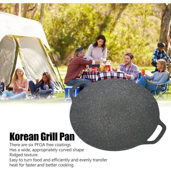 Grill Coréen Barbecue Holigie Antiadhésif - Double Couche, Diamètre 25 Cm, Pour Cuisinière Gaz Ou électrique