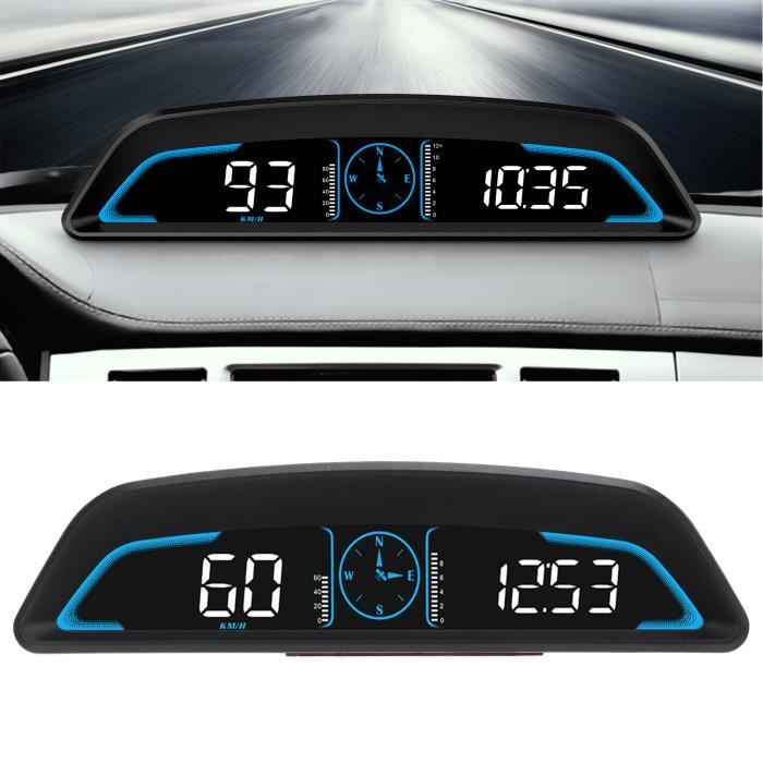 EFORCAR Affichage tête haute, compteur de vitesse HUD de voiture haute  définition avec panneau de réflexion pliable OBD2 Interface HD LED  Affichage de