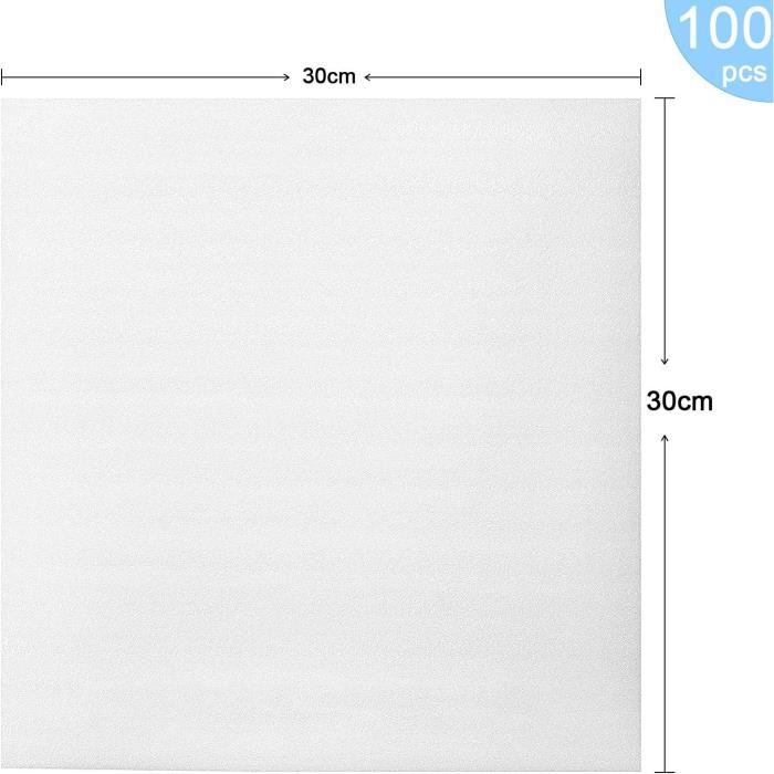 100 Feuilles Papier Bulle 30x30cm - Protection Déménagement Vaisselle/fragiles - Antichoc Réutilisable - Emballage Sécurisé