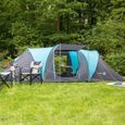 Tente Familiale Dôme Camping  - Skandika Hammerfest 8 Protect  8 personnes - 2 cabines - Tapis de sol cousu - 640x300cm - bleu-2