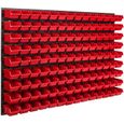 Système de rangement 115 x 78 cm a suspendre 126 boites bacs a bec XS rouge boites de rangement-2