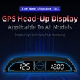 VINGVO jauge HUD Compteur de vitesse GPS numérique à affichage HUD de voiture universel avec réglage automatique de la-2