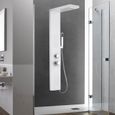 YUENFONG Panneau de douche en acier inoxydable brossé avec douche à effet pluie, colonne de douche pour salle de bain, Blanc-2