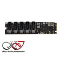 KALEA-INFORMATIQUE Carte M.2. 8 Ports SATA 3.0 6Gbps pour Port M2 de Type PCIe 3.0 clé M ou B M avec Chipset JMB585 JMB575 - avec Cordons MiniSAS SFF-8087