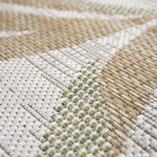 Tapis Int/érieur /& Ext/érieur Terrasse Et Balcon Monochrome Structur/é Dimension:200x290 cm Couleur:Beige