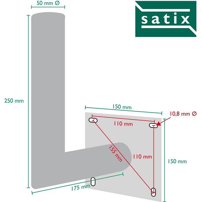 Support mural pour antenne parabolique 45cm Support mural pour antenne parabolique 45cm