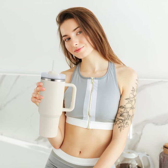 Gobelet isotherme portable en acier inoxydable, réutilisable, promotionnel, popu