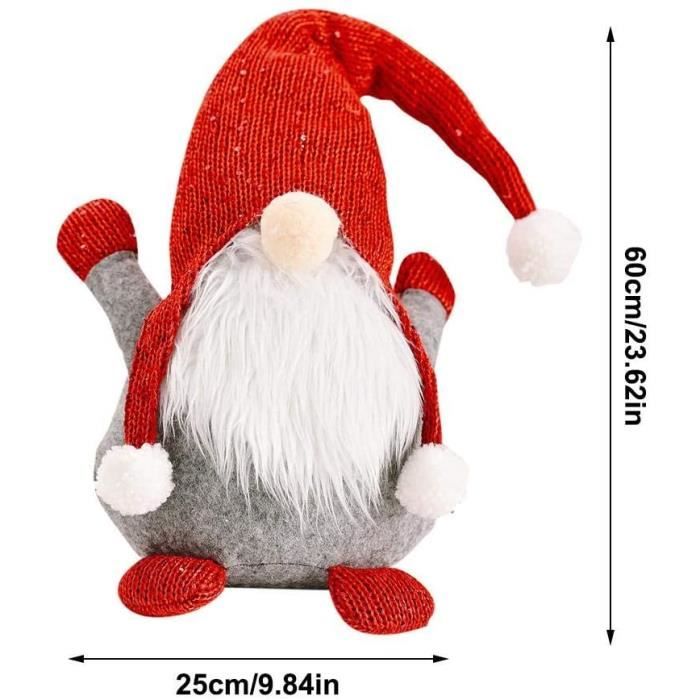 Gnomes De Noël Suédois Lot De 2 – Poupées En Feutre Et Tricot, Design Sans Visage – Décoration Table, Cheminée, étagère
