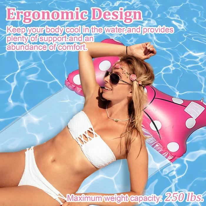 Hamac Gonflable Piscine 2 Pièces – 4 En 1 (hamac, Chaise, Flotteur, Selle), Portable, Avec Pompe à Air